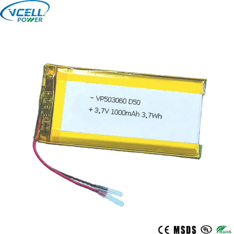503060 3,7 V 1000 mAh 3,7 Wh lítium-polimer akkumulátor